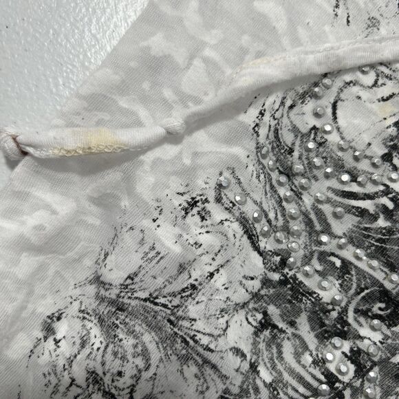 Panhandle Rock Roll T Shirt Womens Small Cowgirl Beaded Hoodie Y2K Gothic Biker - Picture 8 of 13